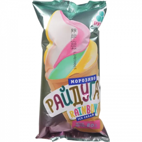 Морозиво Рудь 80 г ваф. стак. Райдуга