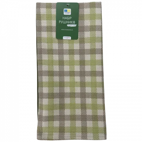 Набір кух. рушник. HomeLine 2шт. 45Х60см кліт. Оливк.-беж.