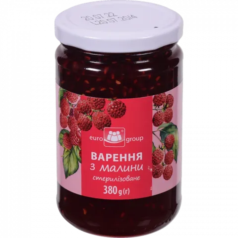 Варення Єврогруп 380 г скл. Малина