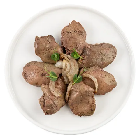 Печінка смажена з цибулею (куряча) ваг. Кулінар.