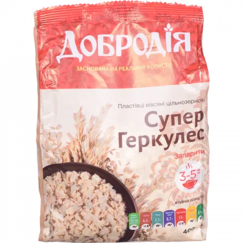 Пластівці Добродія 400 г пак. вівсяні Супер Геркулес