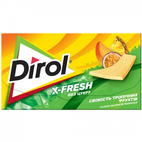 Жув. гумка Dirol X-Fresh 13,5 г свіжість тропічних фруктів