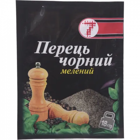 Перець чорний 7` 18 г мелен.`