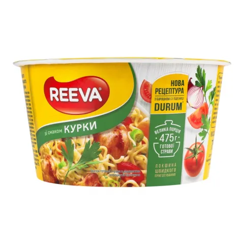 Локшина Reeva 75 г стак. зі смаком курки