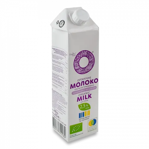 Молоко Organic Milk 2,5 0,95 л б/лактозне органічне ультрапастер.