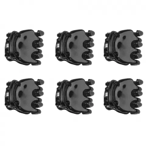 Зажим д/волосся Titania пластмасовий зубчатий мал. 6 шт. 1,5 см чорний 7931