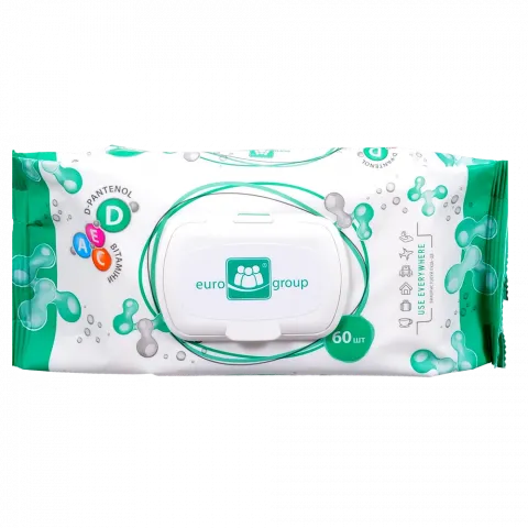 Серветки вологі Єврогруп 60 шт. Antibacterial