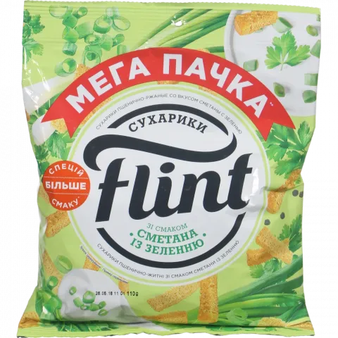 Сухарі Флінт 100/110 г пак. із сметаною і зеленню