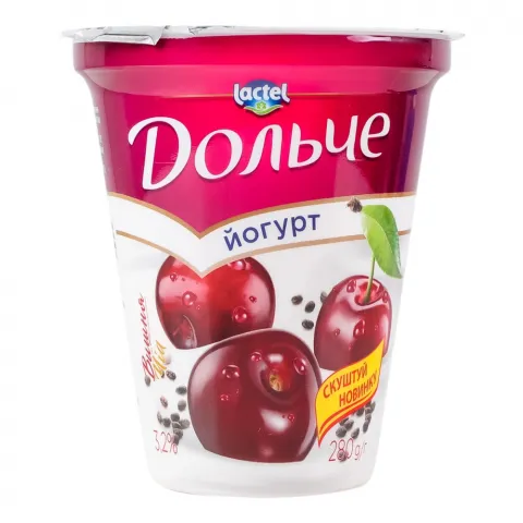 Йогурт Дольче 3,2 280 г стак. Вишня-чіа