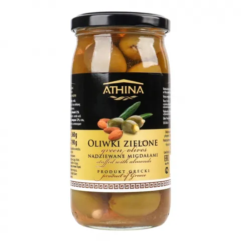 Оливки ATHINA 360 скл. з мигдалем (Греція) И442