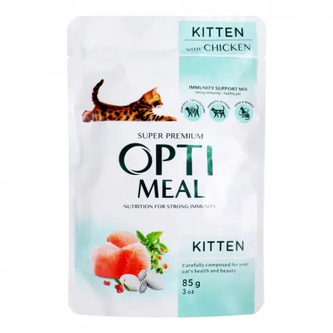 Корм д/кошенят Оптіміл 85 г пак. з куркою