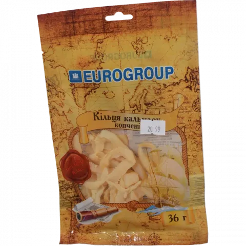 Єврогруп Кільця Кальмарів 36 г пак.копч.