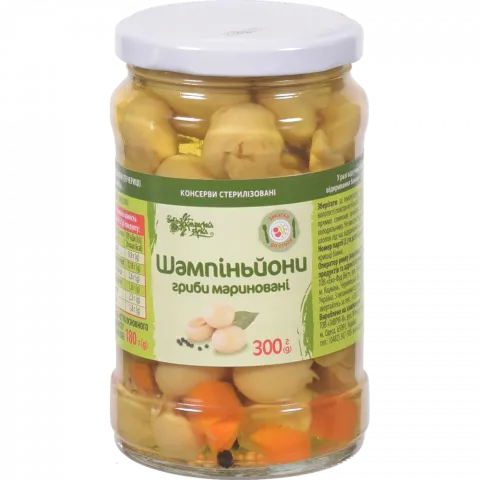 Гриби Українська Зірка Шампіньйони 300 г скл. твіст