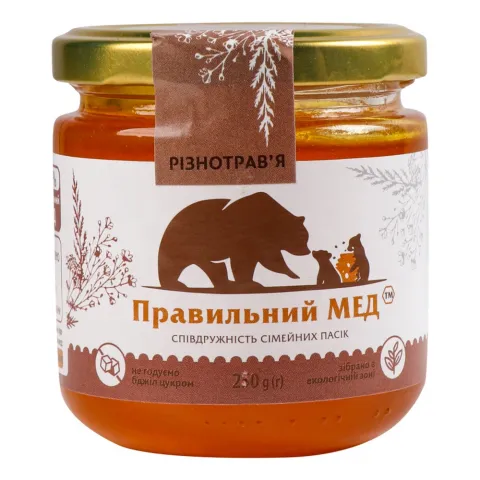 Мед Правильний мед 250 г скл. різнотрав`я червня