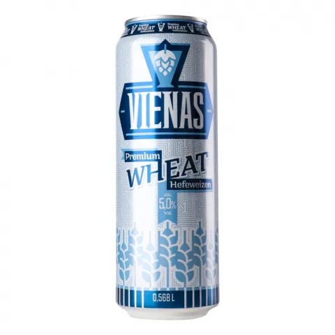 Пиво VIENAS Пшеничне 0,568 л 5  світле нефільтр. з/б (Литва)
