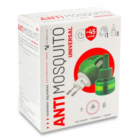 Електрофумігатор Anti mosquito 30 мл + рідина в/комарів 45 ночей