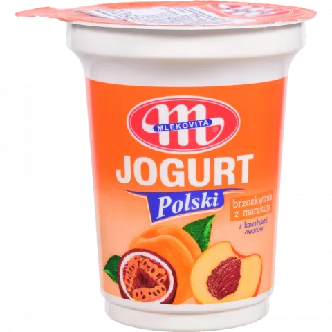 Йогурт Mlekovita 2,5 350 г Польський персик і маракуя (Польща)
