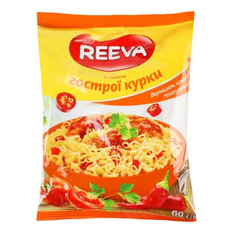 Вермішель Reeva 60 г зі смаком гострої курки