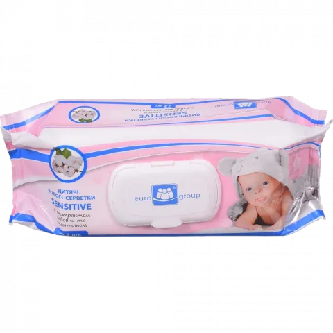 Серветки вологі Єврогруп дит. упак. 72 шт. Sensitive