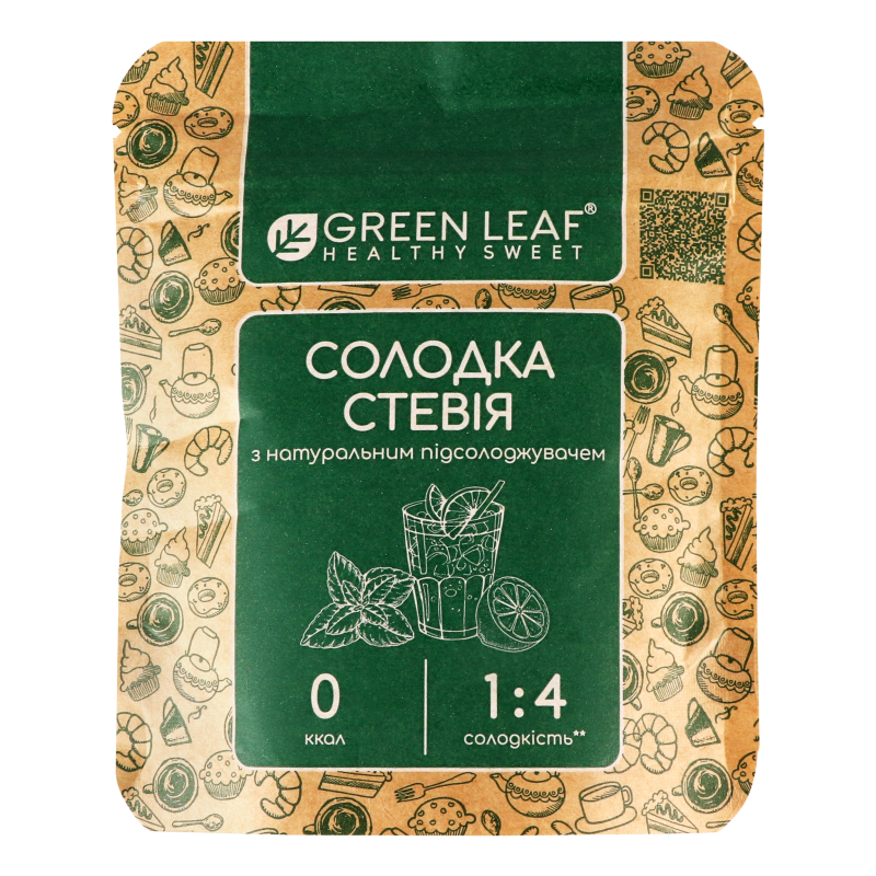 Стевія Green Leaf 100г солодка 1:4 д.п