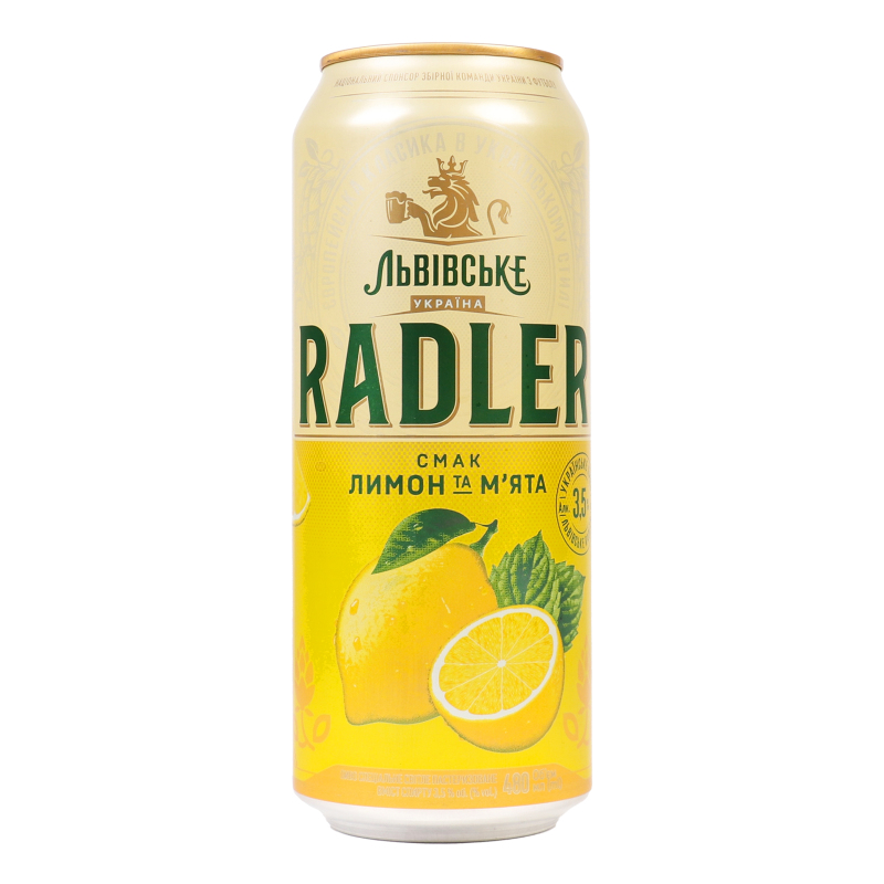 Пиво Львівське 0.48л radler лимон м&#39;ята