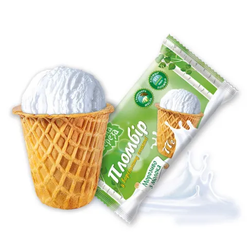 Морозиво Біла Береза 77 г ваф. стак. Цукровий пломбір