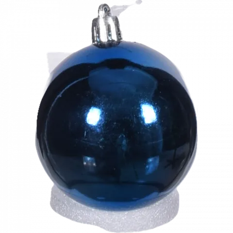 Прикраса ЛХ куля пласт. 6 см синя глянцева JNS017 И803