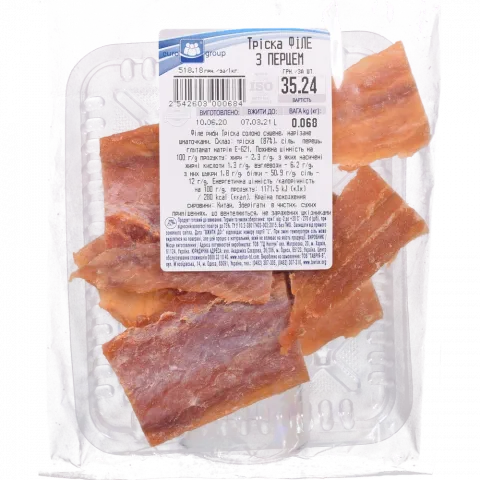 Єврогруп Філе тріски з перцем сол.-суш. ваг.