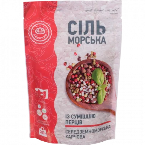 Сіль морська АКП ароматна 200 г із сумішшю перців