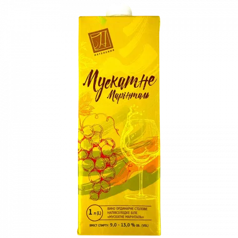 Вино Натхнення Мускатне Марінталь 1 л т/п біле н/сол.