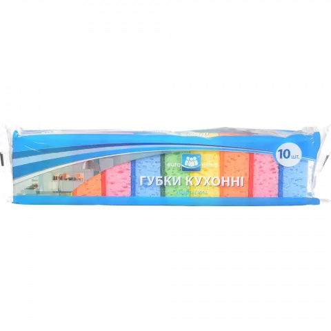 Губка кухонна Єврогруп 10 шт. пориста