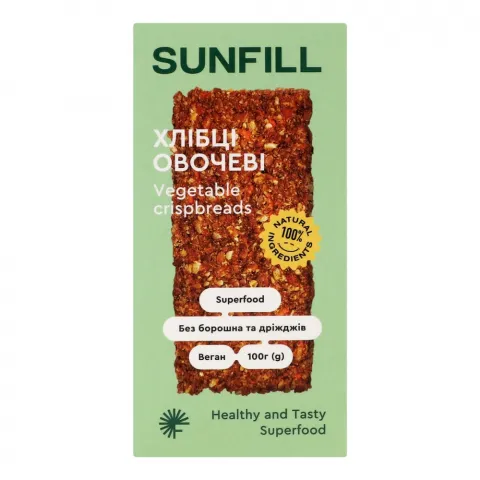 Хлібці Sunfill 100 г Овочеві