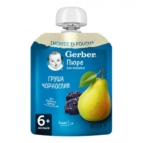 Пюре Gerber 90 г д/пак. груша, чорнослив