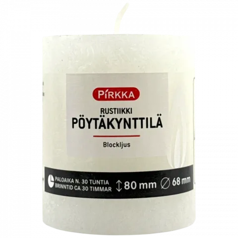 Свіча Bolsius 80/68 рустік біла 30 год. арт. 157168020302