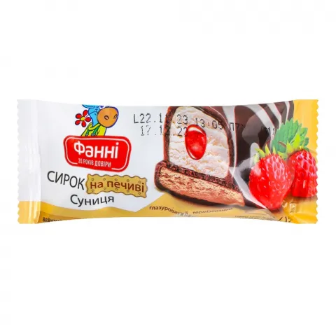 Сирок в шок. глазурі Фанні з печ. та джемом 50 г 15 Суниця
