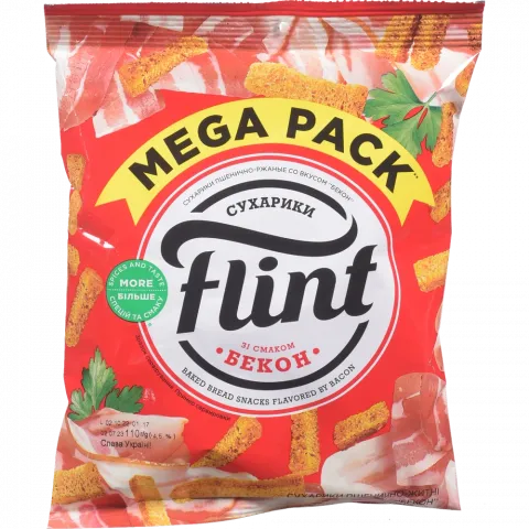Сухарі Флінт 100/110 г пшен. з беконом