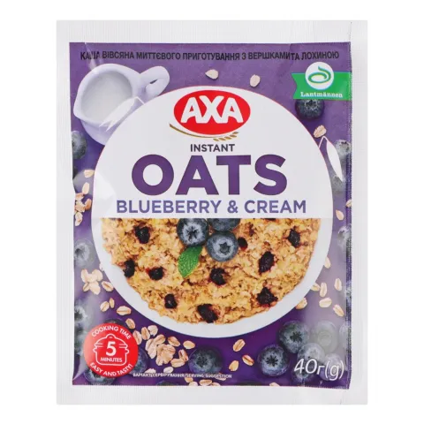 Каша АХА вівсяна 40 г мит. приготування з вершками та лохиною