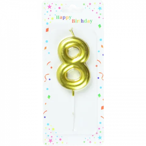 Свічка для торту Цифра 8`, металік арт. 6961-11 И827`