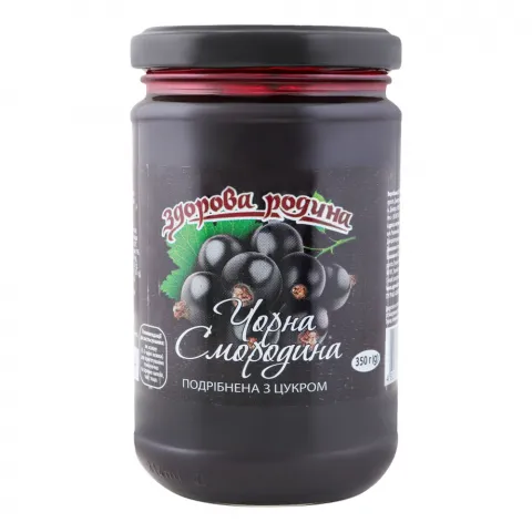 Конс Чорна смородина Здорова родина 350 г скл. Перетерта з цукром