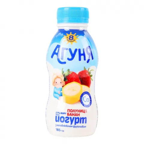 Йогурт Агуня дитяч. питний 2,7 185 г пл. полуниця-банан