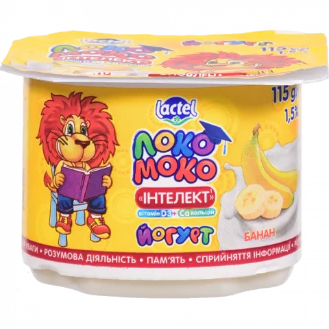 Йогурт Локо Моко 1,5 115 г стак. банан, з кальцієм та вітам. ДЗ