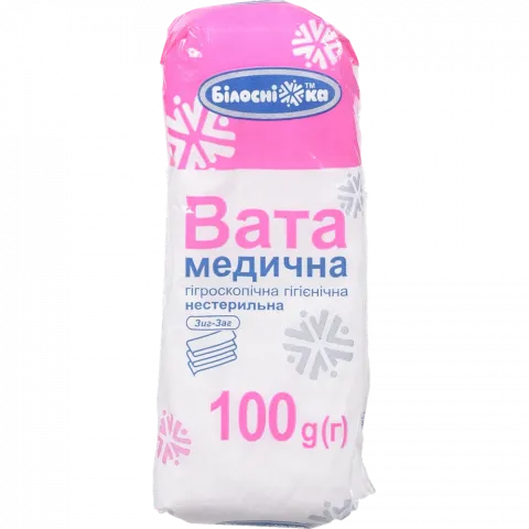 Вата мед н/стер. гігр. 100 г зигзаг Білосніжка