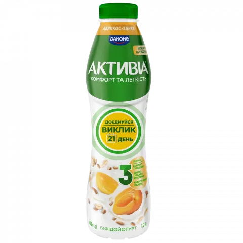 Біфідойогурт Активіа 1,2 500 г Абрикос-злаки