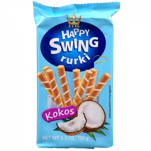 Трубочки ваф. FLIS 150 г Swing з нач. кокос (Польща) И659