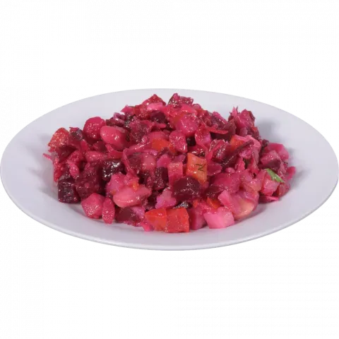 Салат Вінегрет з квашеною капустою та квасолею ваг. Кулінар.