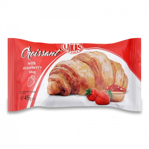 Круасанчик Лукас 45 г з полуничним наповнювачем