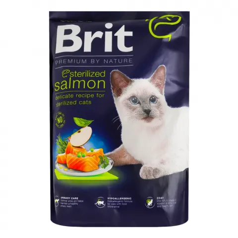Корм д/котів стериліз. Brit Premium by Nature 1,5 кг з лососем
