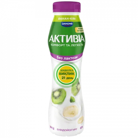 Біфідойогурт Активіа 0,8 260 г Банан-ківі б/лактозний