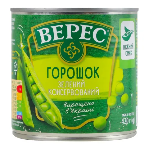 Конс Горошок Верес 420 г з/б