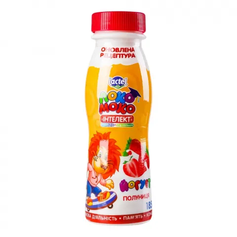 Йогурт Локо Моко 1,5 185 г пл. полуниця, з кальцієм та вітам. D3